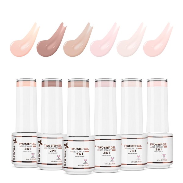 Nicedeco 2-Step Gel Nail Polish, Hema Free, Cruelty Free, High