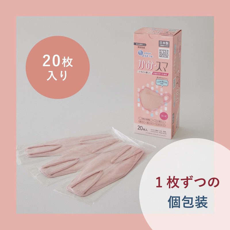 Elleair Mask Hyper Block Mask Face & Smile Rose 20