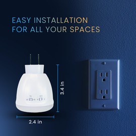 LED Motion-Activated Sensor Dusk to Dawn Night Light Adjustable Color AC Outlet Plug-in Wall Stair Motion Sensor Lamp Plug Into Wall 30s-60s Indoor Bedroom Hallway Stairway Garage Basement Corridor