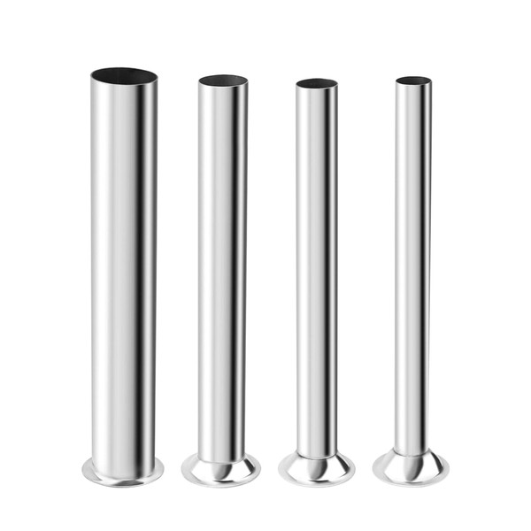 Hoypeyfiy Stainless Steel Sausage Stuffing Tubes, 4 Sizes Meat Grinder Sausage Stuffer Funnels Replacement for LEM 606,606SS,1606,1606SS Sausage Stuffers