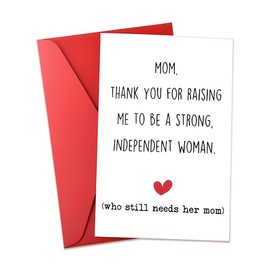 Thank You Mom Gifts from Daughter Funny Mother's Day Card Gifts Keepsake for Mommy Mom Birthday Greeting Cards from Son