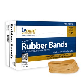 Upgrade Office Supply UPG22564 Rubber Bands, Size #64 (3-1/2” x 1/4”), Natural Crepe, 1 lb. Box, Made in USA, Strong for Office, Home, School, Industrial Use