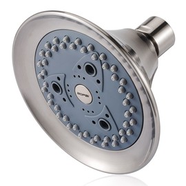 BOPai Ultra-Luxury Brushed Nickel Shower Head, 7 Settings, 9.5 L/min Max Flow Rate, ABS Body, 5-Year Warranty