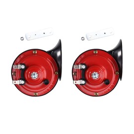 POPSTORE 2Pcs 300DB Super Loud Car Horns 12V Waterproof Air Horns Replacement Kit Car Air Electric Snail Double Horn Universal for Most Cars Motorcycles Trucks Trains Bikes Boats (Red)