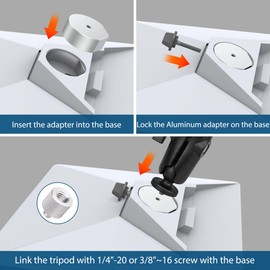 Designed for Starlink Mini Tripod Adapter, Aluminum Alloy Tripod Mount Adapter for Starlink Mini Terminal, with1/4-20 and 3/8"-16 Threaded, Fits Most Tripods or Bracket-Use with Pipe Adapter, Silver