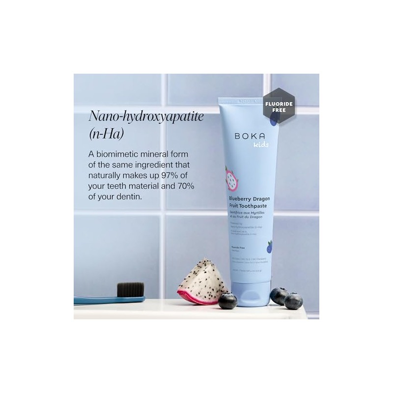 Boka Fluoride Free Toothpaste Nano Hydroxyapatite Toothpaste - Blueberry Dragon