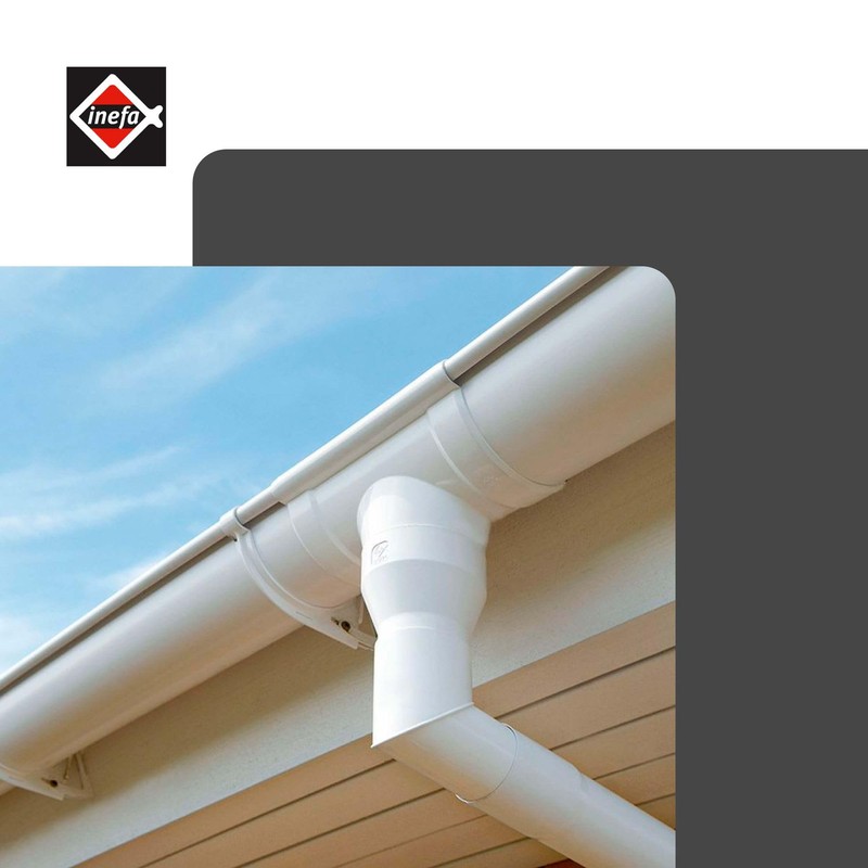INEFA Rain Pipe Elbow 45 Degrees for Downpipe, PVC DN50