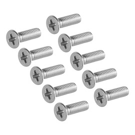 uxcell M3x10mm Flat Head Machine Screws, Phillips Cross Screw, 304 Stainless Steel, Fasteners Bolts 50Pcs
