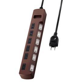 エレコム 電源タップ color style 雷ガード 省エネ 個別スイッチ 4個口 2m ブラウン T-BR02-2420BR