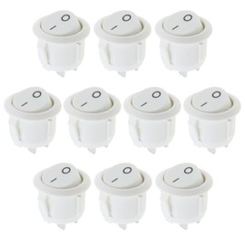 VGOL KCD1 Round Rocker Switch Mini Round Toggle Switch On/Off 2 Positions Button AC Power Switch for Car Boat Lighting 6A/250V 10A/125V 10A/125V 10PCS Pack of 10