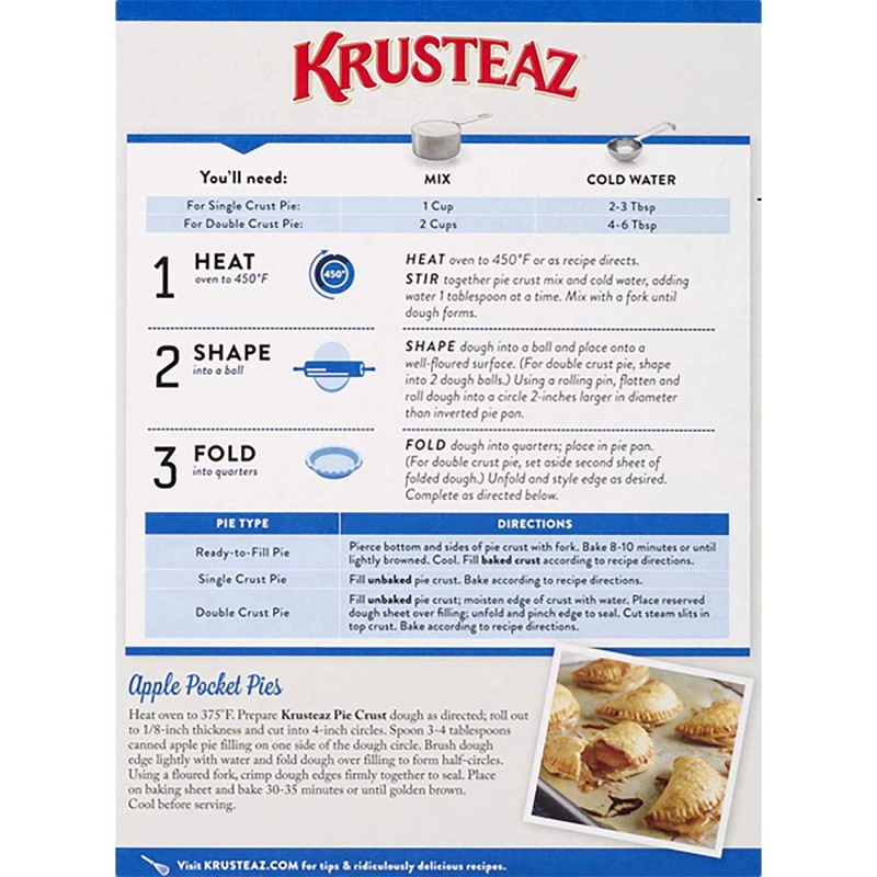 Krusteaz Traditional Light & Flaky Pie Crust Mix, 20 OZ