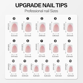 Vansiho Uñas postizas francesas de gel rosa intenso, cortas, cuadradas y suaves, con puntas francesas, caja de 150 uñas postizas DIY, 15 tamaños
