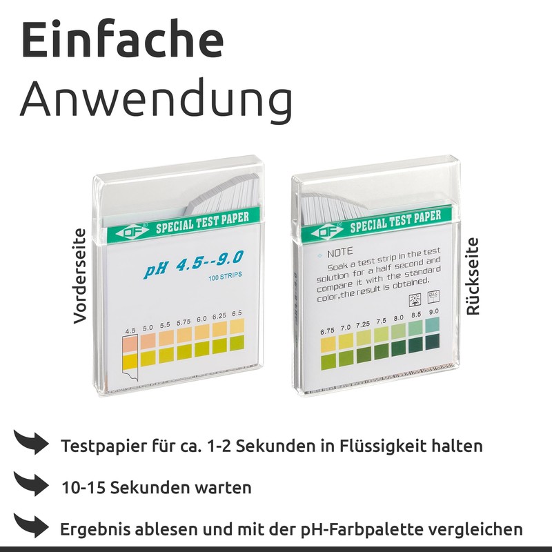 ECENCE pH Test Strips Pack of 100, Lackmus Test Paper,
