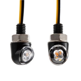 evomosa Mini LED Motorcycle Indicator Light Amber Side Marker Light 12 V for Custom Street Motorcycle Chopper Cruiser 8 mm Screw (Black)