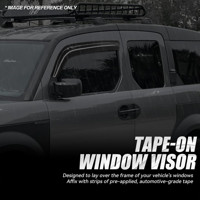 Auto Dynasty 4Pcs Carbon Fiber Pattern Window Visors Compatible with