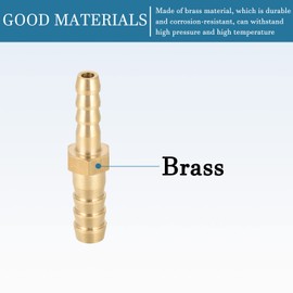 QUARKZMAN 8 mm to 6 mm Dmr Straight Hose Fitting Reducer Measurement x 2 Pieces Straight Connector Adapter for Gold Tone Hose Connection