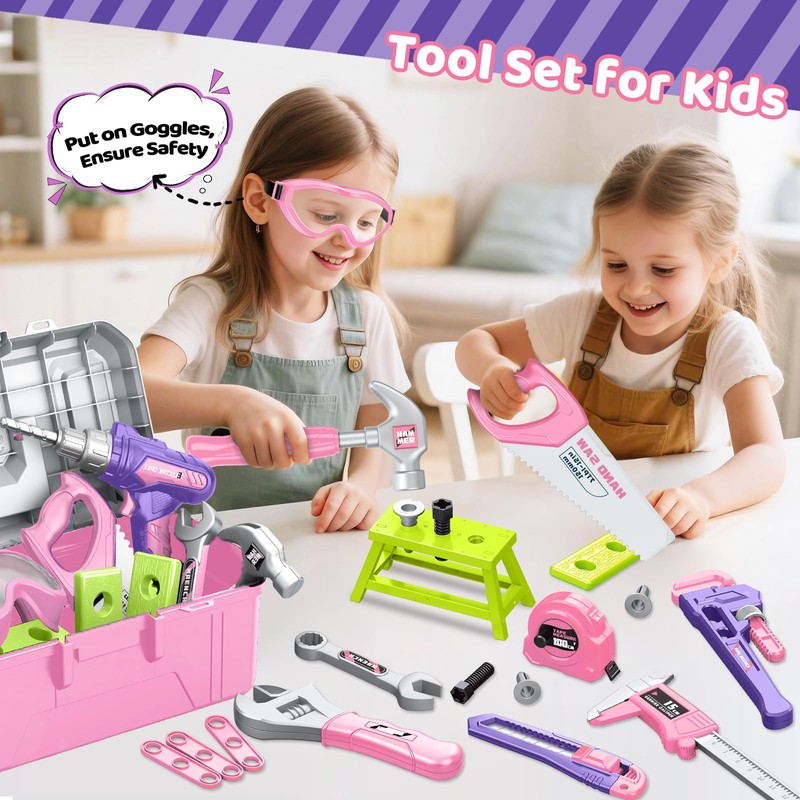 Kids Tool Set with Portable Tool Box & Electronic Toy