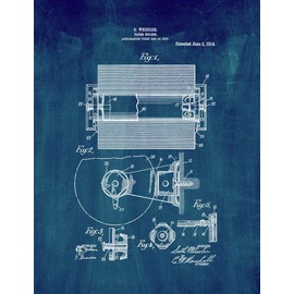 Toilet Paper Holder Patent Print Midnight Blue (24" x 36") M12311