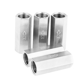 5Pcs Cobre 1/4 '' Rosca Hembra Puerto Completo Válvula de Retención de Aire Unidireccional Hexágono Accesorio de Válvula de Retención Antirretorno