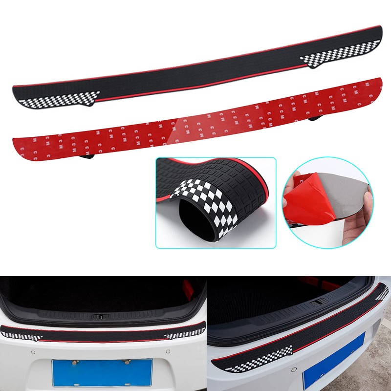 GZRUICA Rear Bumper Protector Guard Trunk Rubber Protection Strip Rubber