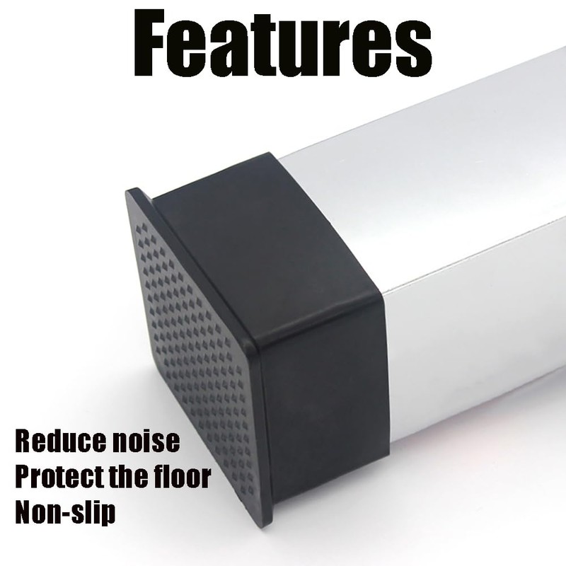 12Pcs 2"x2" (50mmx50mm) Square Rubber Chair Leg Tips Caps, Table