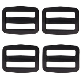 Shapenty Plastic Tri-glide Slides Button Fasteners Adjustable Webbing Triglides Slider Buckle Replacement for Belt Strap Backpack Bags Sewing DIY Craft Accessories, 4PCS (Black, 1Inch)