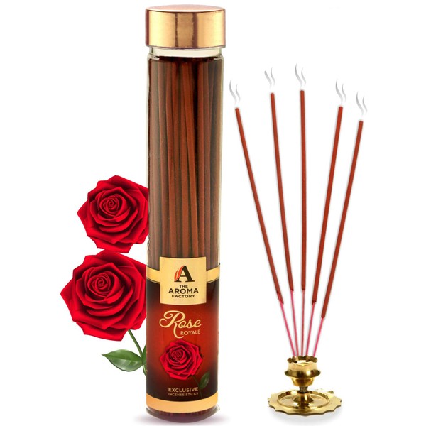 The Aroma Factory Rose Agarbatti for Pooja, Luxury Incense Sticks,