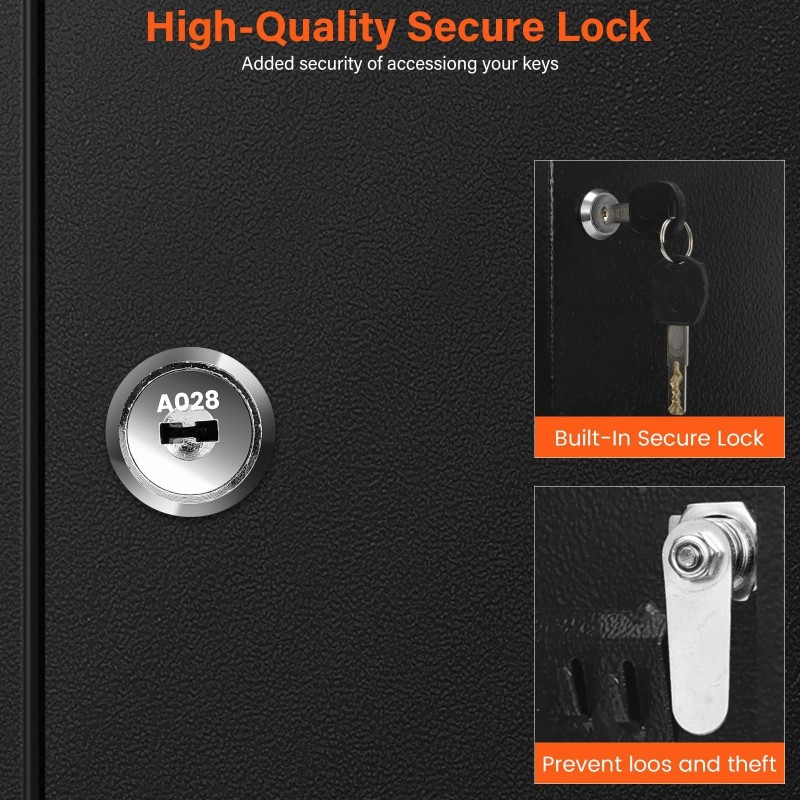Nebakne 100 Keys Key Cabinet, Anti-Theft Key Lock Box with