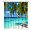 ZXMBF Ocean Shower Curtain Palm Trees Beach Summer Seaside Tropical