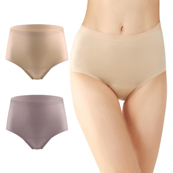 BATTEWA 2-Pack Washable Incontinence Underwear for Women: Seamless, Ultra-Soft, Reusable