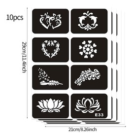 KEQAR 10 Tattoo Skelett Schablonen, Gemalte Skelett Tattoos, Flash Tattoo Schablonen für Kinder und Erwachsene, Gesicht, Hände, Füße, Finger, Erwachsene Gesicht Hände Füße Finger