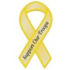 Ribbon Shaped Yellow Military Magnet - Support Our Troops -
