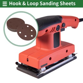 X AUTOHAUX Sandpaper Hook & Loop Sanding Sheets 125x125mm Red 1000 Grit Round Efficient Grinding and Polishing Automobile Manufacturing and Repair Woodworking