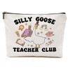 Teacher Gifts Makeup Bag, Funny Goose Cosmetic Bag, Teacher Appreciation Gift Organizer Zipper Pouch Retirement Graduation Novelty Gag Gift for Women Girls New Teachers Coworker Friends