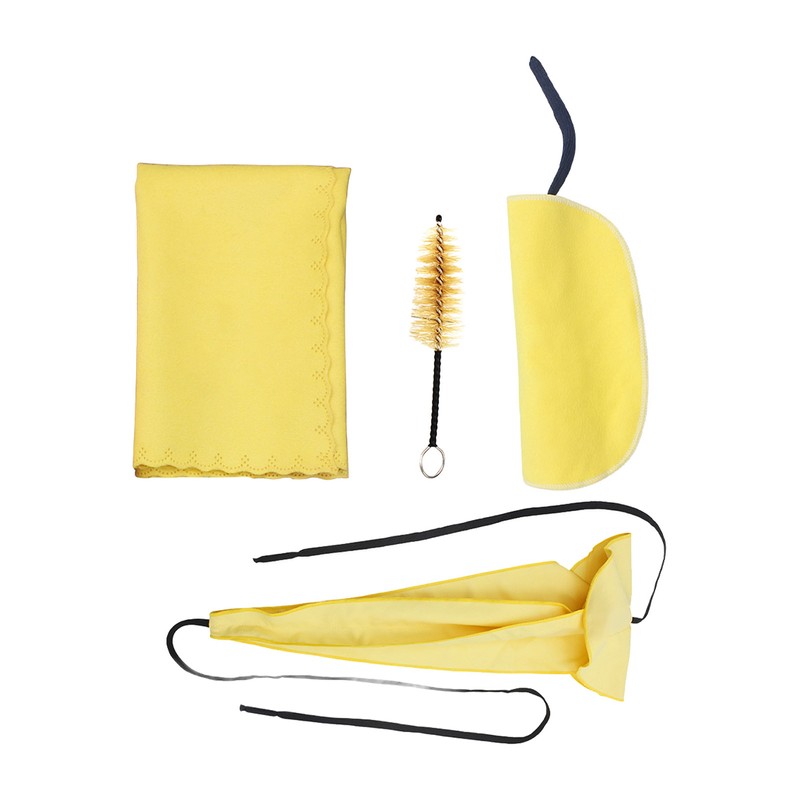 4Pcs Sax Mouthpiece Brush Kit Lightweight Portable Reliable Wiping Cloth