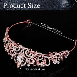Crown Princess Girls Ladies Tiaras Crown Crystal Tiaras Princess Crown Elegant Corwn Royal Queen Bridal Jewellery Rhinestone Headband Gift Hair Accessories for Women Wedding Dance Party, Alloy,