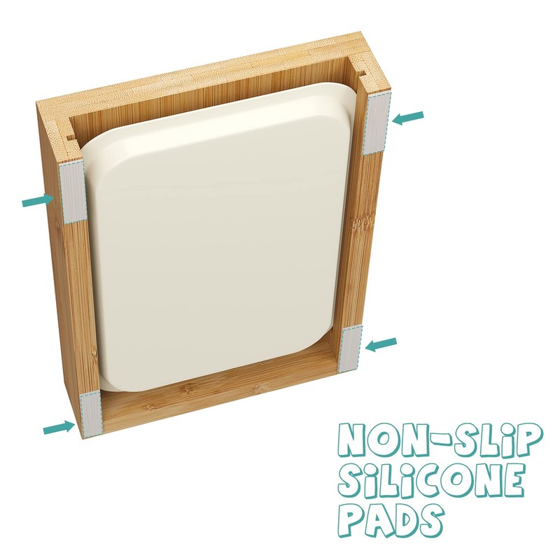 Bamboo Bread Slicer - Adjustable Width Guides. Sturdy Wooden Cutting