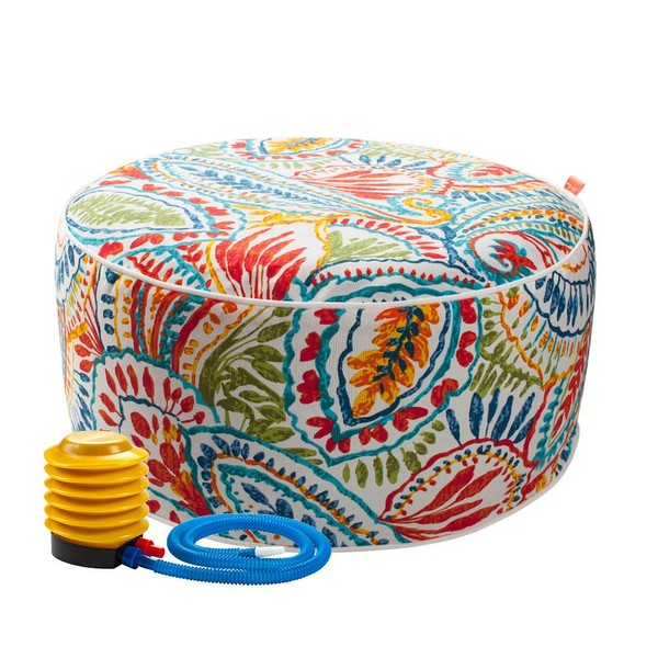 MAGPIE Stool color ottomano, interno ed esterno, gonfiabile sedute sedute, 50 * 23 cm a maglia impermeabile in poliestere e PVC per il soggiorno delle piscine nei giardini