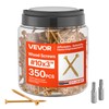 VEVOR Wood Screws 350 PCS, #10 x 3-Inch Anti-Rust Coated,