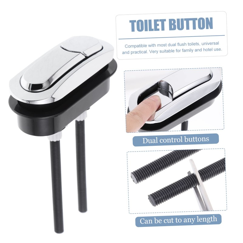 Vaguelly Oval Toilet Flush Button Black Dual Flush Button Replacement