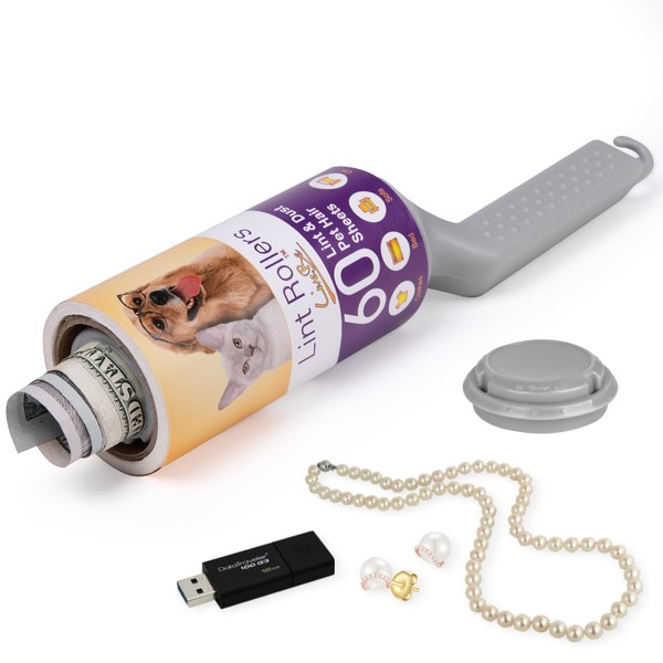 Livebe Real Working Lint Roller with Storage, Secret Stash Safes,