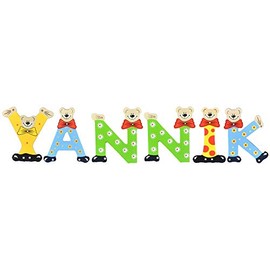 Playshoes Children's Wooden Letters Names Yannik – Assorted Colours