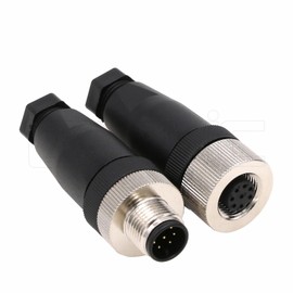 Eonvic M12 8 Pin Male & Female A Code Sensor Aviation Plug Industrial Circular Connector Waterproof IP67 12mm Connector Plug Cable Adapter