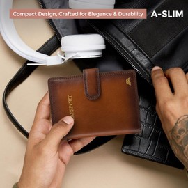 A-SLIM Gokaku Leather Passport Holder & Travel Wallet | Travel Accessories Organizer for Passport, Tickets, Boarding Pass, Cards, Cash | Premium Full Grain Cow Leather