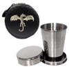 Knight 2oz Collapsible Drinking Cup with Leather Dragon Case
