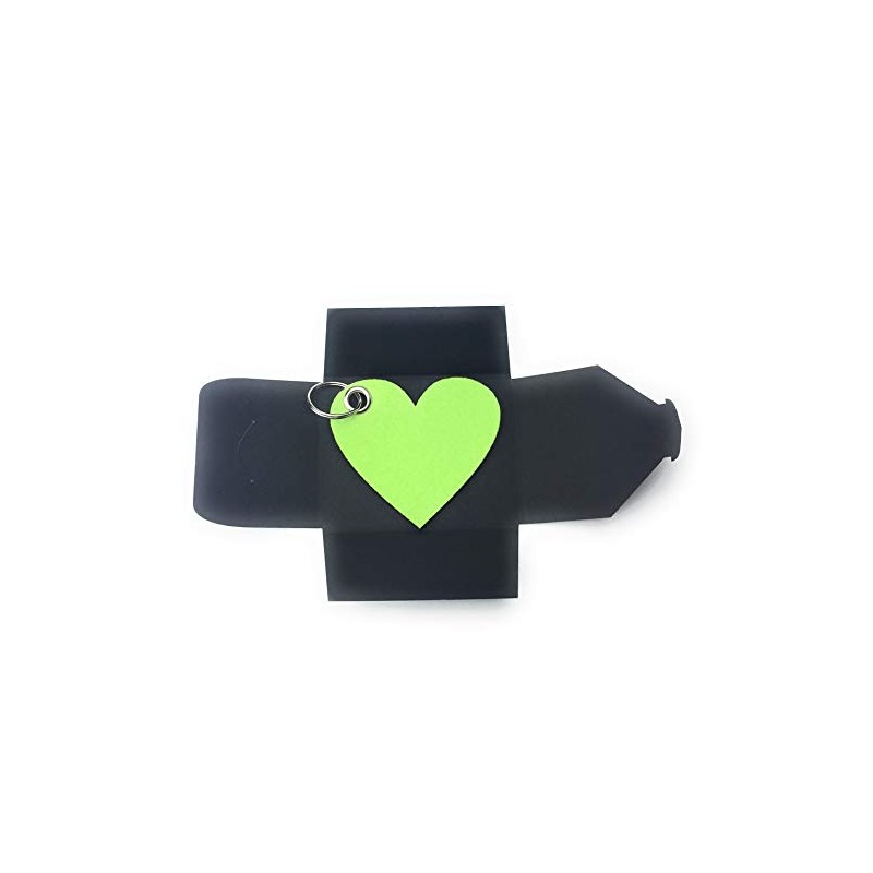Felt Key Fob, Heart/Love Gross, Lime Green as Key Chain/Suitcase