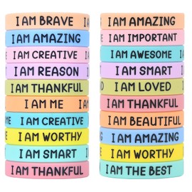 IDREAMBAND 20 Pieces Motivational Wristbands For Students , Colorful Inspirational Rubber Bracelets, Classroom Prizes/Gifts For Students. Party Supplies，Birthday Gifts，School Prizes For Teens Kids