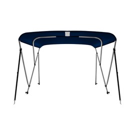 MSC 3 Bow 4 Bow Bimini Top Boat Cover with Rear Support Pole and Storage Boot(Navy,3 Bow 6'L x 46" H x 54"-60" W)