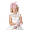 Girls Tea Party Fascinators Hats Lace Gloves Pearl Necklace Set