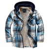 Puwasa Men's Full Zip Sherpa Lined Flannel Jacket Fleece Hooded
